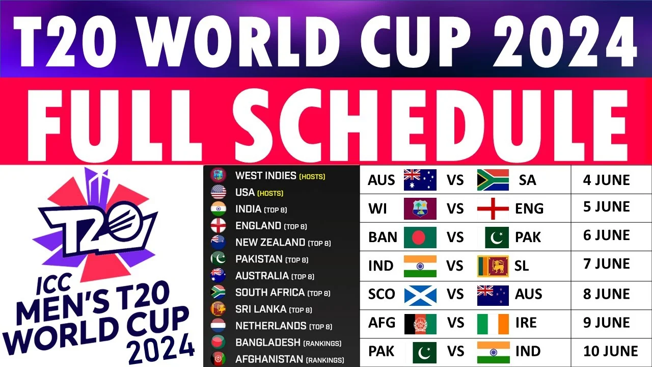 Where is the T20 World Cup 2024 schedule?